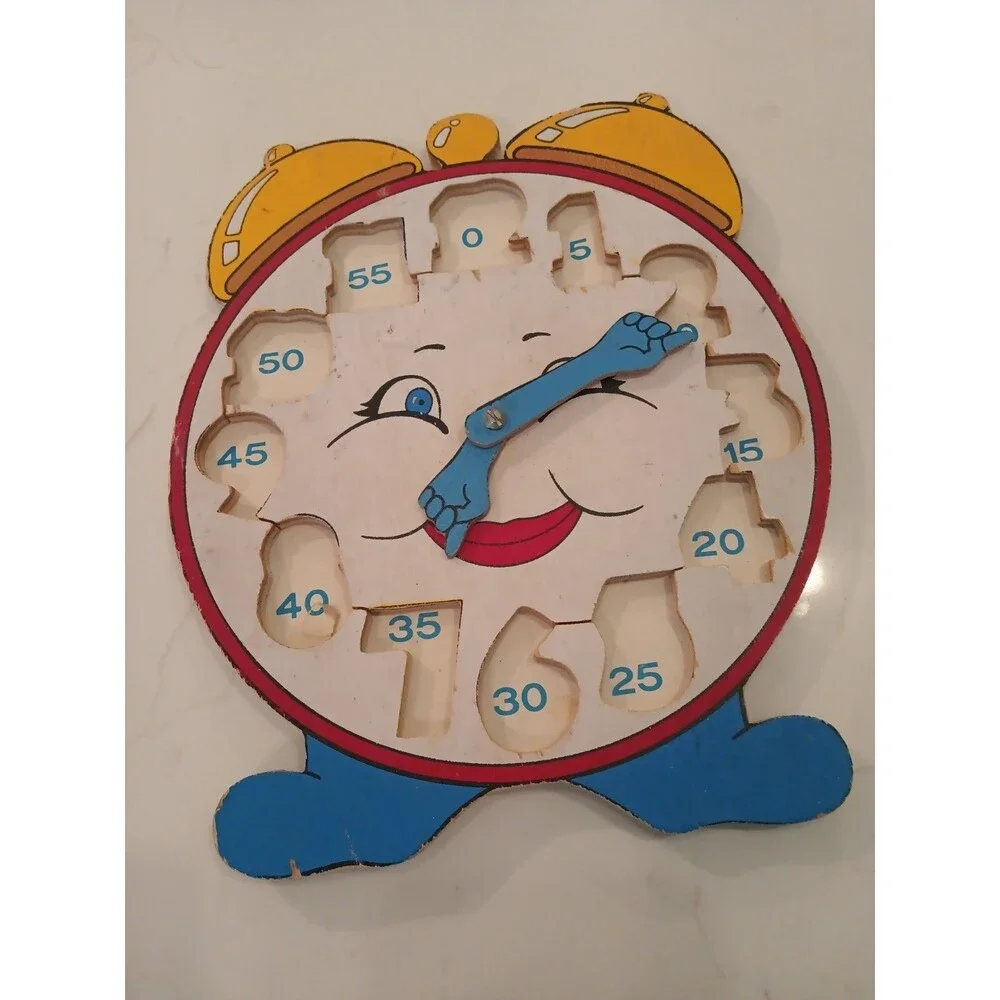 Really Cool Vintage Clock Wooden Puzzle Clock Telling Time Clock Hands Move